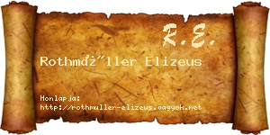 Rothmüller Elizeus névjegykártya